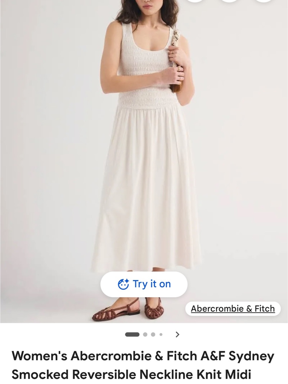 Women's White Scoop Neck Maxi Dress